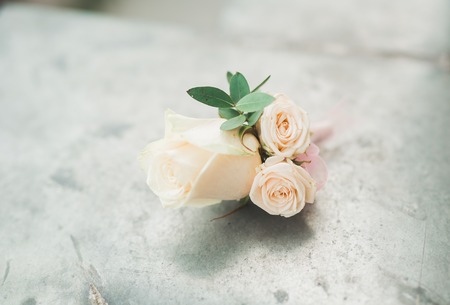 Wonderful luxury wedding bouquet of different flowers.の写真素材