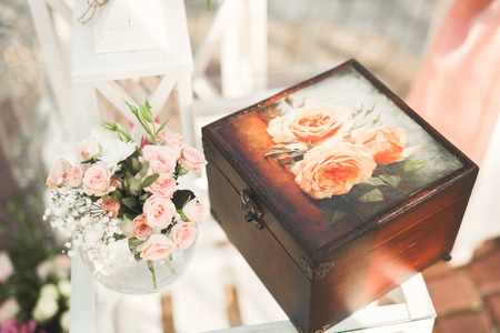 Decorations for the wedding ceremony. Beautiful flowersの写真素材