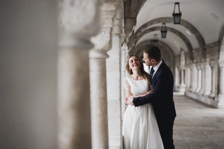 Close up of a nice young wedding couple