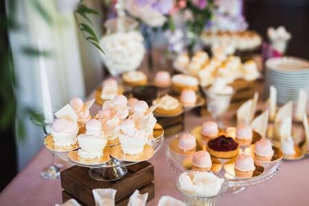 Buffet with a variety of delicious sweets, food ideas, celebrationの写真素材