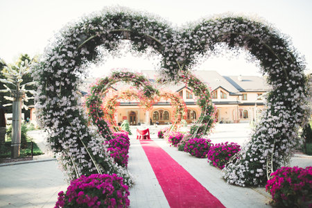 Decorations for the wedding ceremony. Beautiful flowersの写真素材