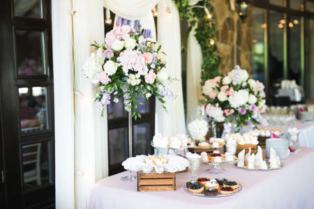 Decorations for the wedding ceremony. Beautiful flowers