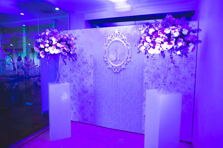 Decorations for the wedding ceremony. Beautiful flowersの写真素材