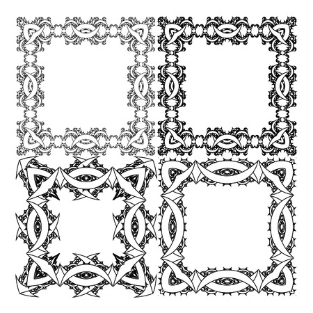 Black and white square frame for a portraitのイラスト素材
