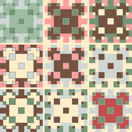 Set of square abstract seamless patternsのイラスト素材