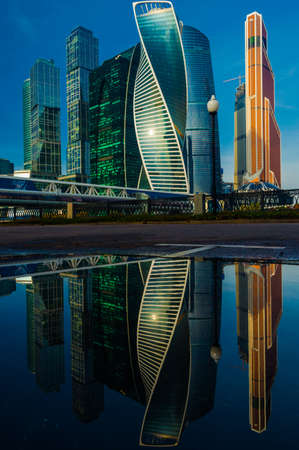 View of the skyscrapers of the Moscow International Business Center - Moscow Cityの写真素材