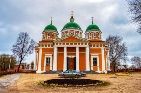 Cathedral of the Nativity of Christ in the Holy cross convent. Built in 1810. architect of Russia. The architectural style is classicism. Tver, Russia-April 2018のeditorial素材