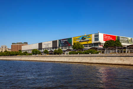 The building of the Tretyakov Gallery on the Krymsky Val on a sunny summer day from the water of the Moscow River. Moscow, Russia, July 2021のeditorial素材