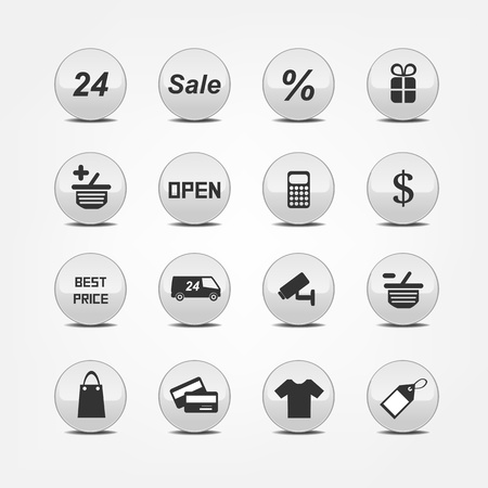 Set pictogram supermarket services, Shopping Iconsのイラスト素材