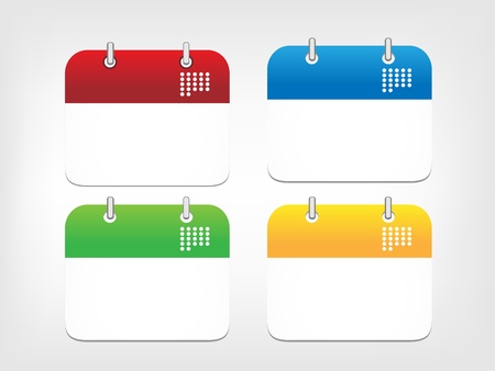 Colorful calendar iconsのイラスト素材