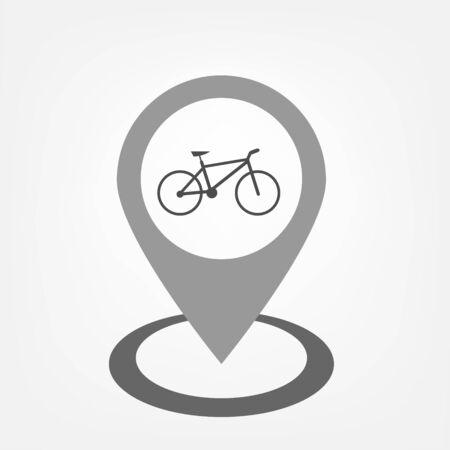 Flat style pointer with bicycle sign insideのイラスト素材