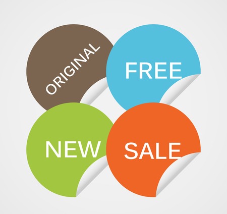 Sticker collection flat styleのイラスト素材