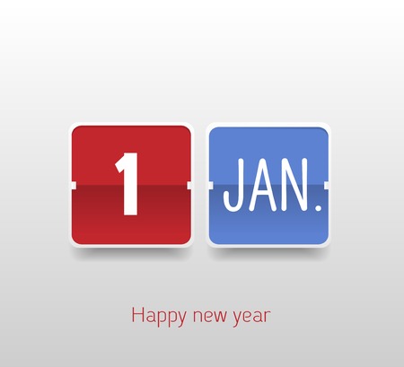 Happy New Year 1 Jan Calendarのイラスト素材