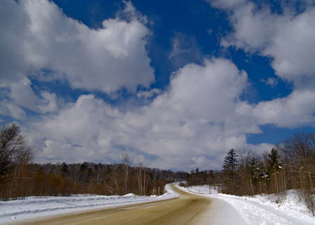 The Winter landscape with expensive and woodの写真素材