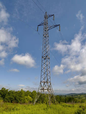 The Year landscape with electric power lineの写真素材