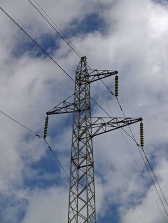 The Year landscape with electric power lineの写真素材