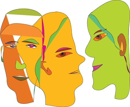  head; face; angle; color; profile; silhouette; position; opinion; のイラスト素材