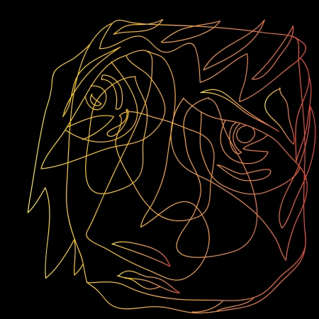 Portrait of a man in a graphic style のイラスト素材