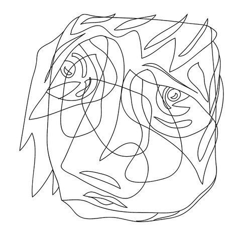 Portrait of a man in a graphic style のイラスト素材