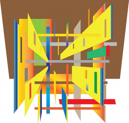  Design mailing envelope with views of the architecture of the future のイラスト素材