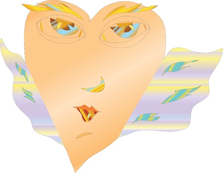 Ðeart  girl in love flying on the wings of love  のイラスト素材