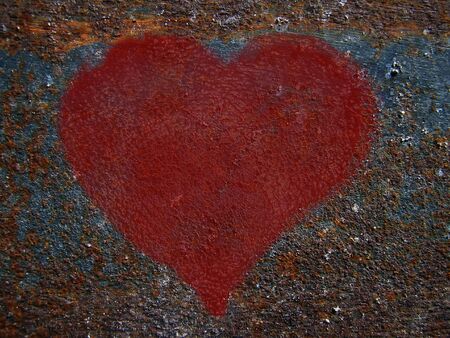       Figure heart on rusty metals                         の写真素材
