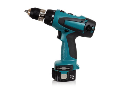 Cordless screwdriver, cordless drill on a white background.の写真素材