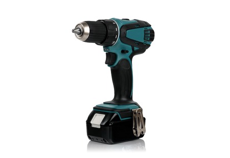 Cordless driver drill on a white background.の写真素材
