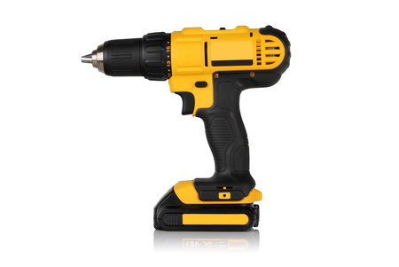 Cordless driver drill on a white background.の写真素材