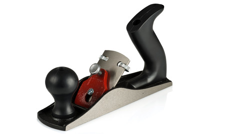 metal hand planer on white background in Studio
