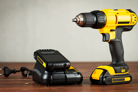 new cordless drill and charger with batteryの写真素材