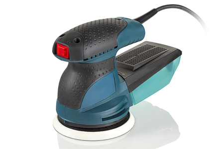 Random Orbit Sander on white backgroundの写真素材