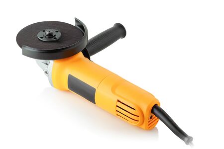 modern compact professional angle grinder on white background