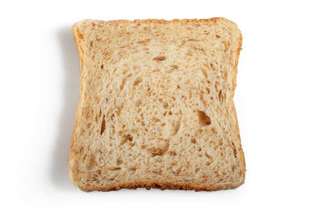 Slice of toast grain bread on a white background