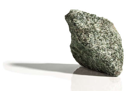 Stone, a fragment of jadeite on a white backgroundの写真素材