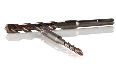 Drills for drilling stone, concrete and brick on a white backgroundの写真素材