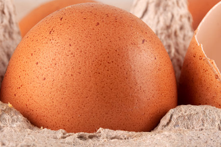 Chicken eggs in a package.の写真素材