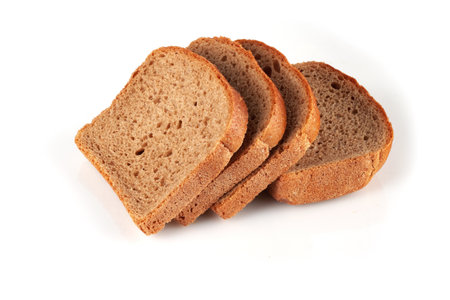 A loaf of sliced bread on a white background.の写真素材