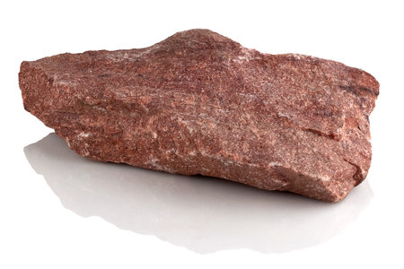 A red stone on a white backgroundの写真素材