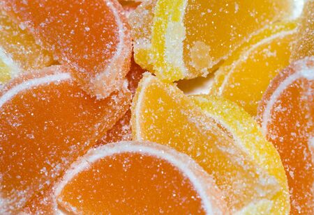 Macro photo of marmalade or jelly candiesの写真素材