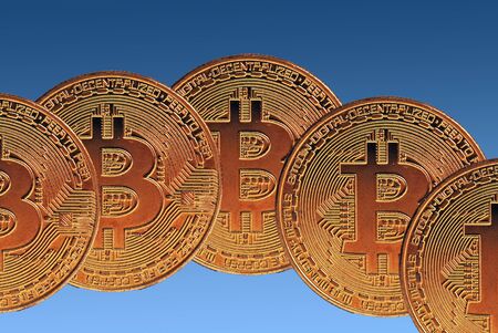 Bitcoin,cryptocurrency, physical coins