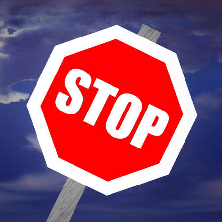 The warning traffic sign-STOP - is not present a way furtherの写真素材