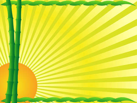 Solar background, stalks of a bamboo, environment from leavesのイラスト素材