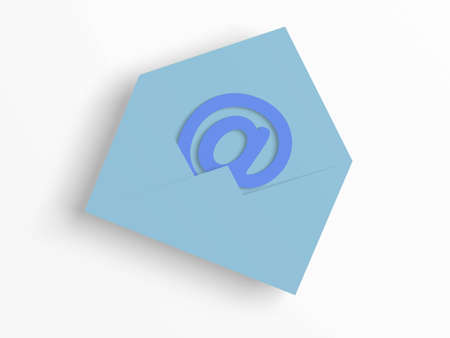 E-mail in a paper envelopeの写真素材