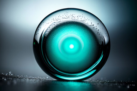 Crystal ball with light inside, 3d rendering. computer digital drawing.の素材