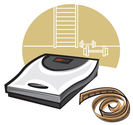 digital bathroom scaleのイラスト素材