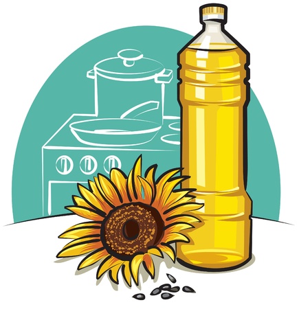 sunflower cooking oilのイラスト素材