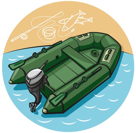 inflatable rubber boatのイラスト素材