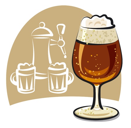 glass of fresh dark beer のイラスト素材