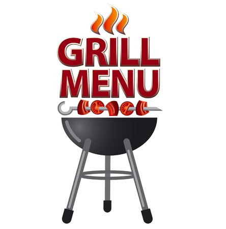 Grill menu card designのイラスト素材